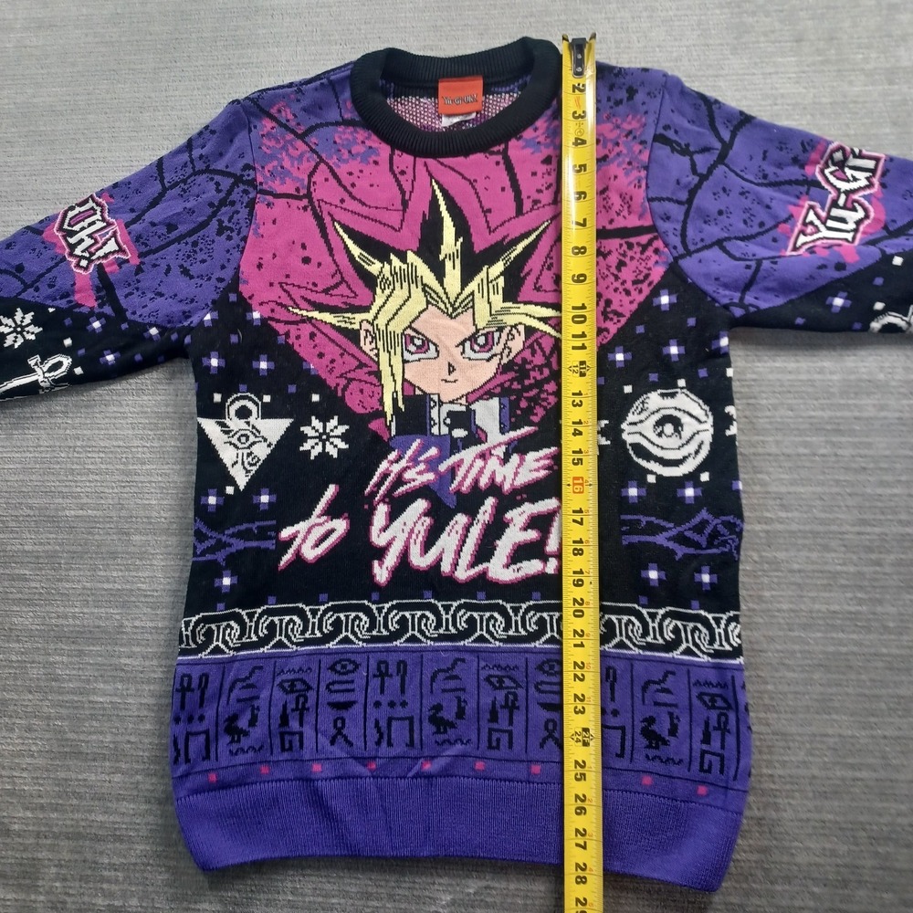 Yu-Gi-Oh Its Time To Yule! Knitted Christmas Ugly Sweater XS Deck The Halls AOP - Picture 8 of 11